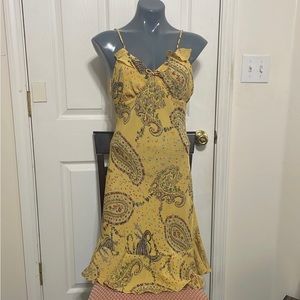 Yellow Paisley Midi Dress